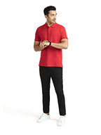 XYXX Mens Cotton Solid Relaxed Fit T-Shirt (XY_CR14_Polo Tshirt_1_Red