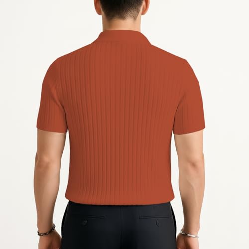Leriya Fashion MenS Cotton Regular Fit Polo T-Shirt  Plain & Comfortable Orange