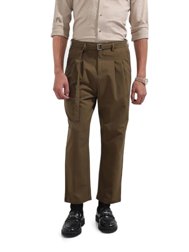 The Indian Garage Co Mens Relaxed Fit Mid-Rise Textured Gurkha Sweater