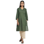 Fabindia Women'S Cotton Regular Kurta (209641302_Green