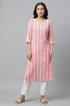 Aurelia WomenS Viscose Regular Kurta (24Fea14450-704183_Desert Flower