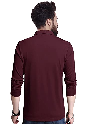 EYEBOGLER Mens Trendy Polo Neck Full Sleeves Solid