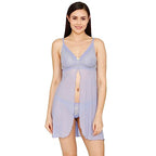 Zivame Womens Lace Above The Knee Fit and Flare Dress (ZI7179- Jacaranda