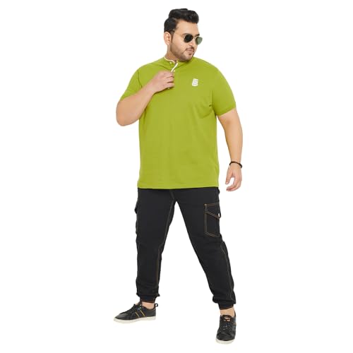 Bigbanana Plus Size MenS Regular Fit Solid Henley Tshirt (Hemleys-Olive,Olive,6Xl)