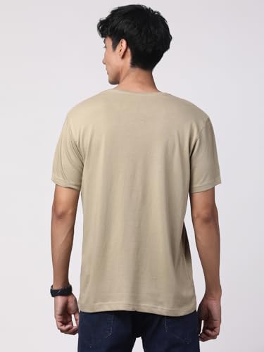 ADRO Mens Royal Bike Design Printed 100% Cotton T-Shirt - Regular Fit, Printed T-Shirts for Men (RN24-RYL-BE_Beige_M)