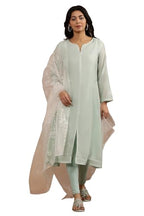 W For Woman W Women Green Festive Solid Viscose Kurta Set With Tight & Dupatta_24Onws10283-220635_3Xl