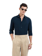 The Indian Garage Co Mens Slim Fit Solid Cutaway Collar Long Sleeves Party Shirt