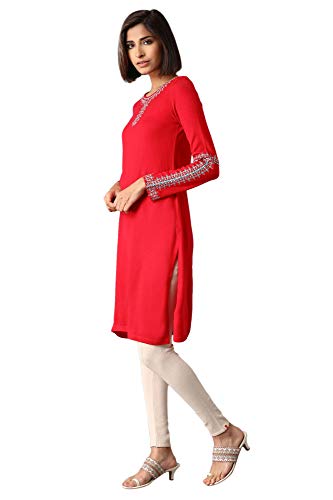 W For Woman Women'S Acrylic Regular Kurta (20Now14694-C4367_Pink_8)