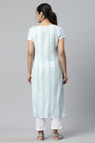 Grey Embroidered Round Neck Ethnic Kurta