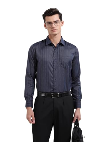The Indian Garage Co Mens Slim Fit Striped Formal Shirt