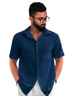 Pinkmint Mens Regular Fit Shirt (CA2_Dark Blue