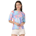 DHRUVI TRENDZ Womens Rayon Casual Regular Top (DT-W1554) Sky Blue-Purple XL