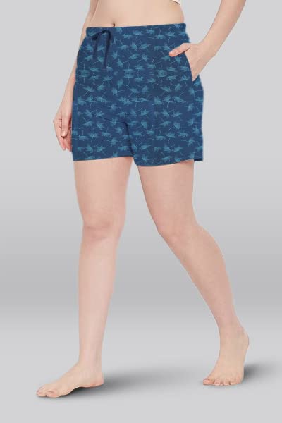 Lyra Pure Cotton Printed Night Shorts For Women
