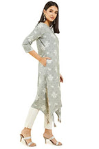 Soch Rayon Grey Printed Women Kurta