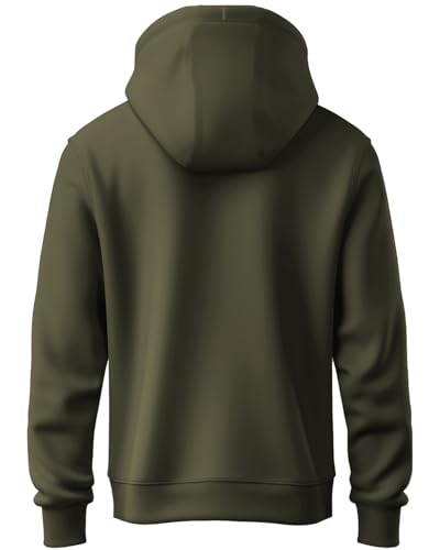 ADRO Cotton Sweatshirt for Men | Mens Hooded Hoodie | Olive