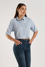 Fyltr WomenS Solid Regular Fit Blouse (Fylss25Wb-1326_Mist Blue