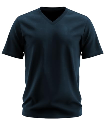 ADRO Mens V Neck T-Shirt|100% Combed Cotton T-Shirt|V-Neck Half Sleeve T-Shirt|VN24-M-PLN-SB-XL Teal
