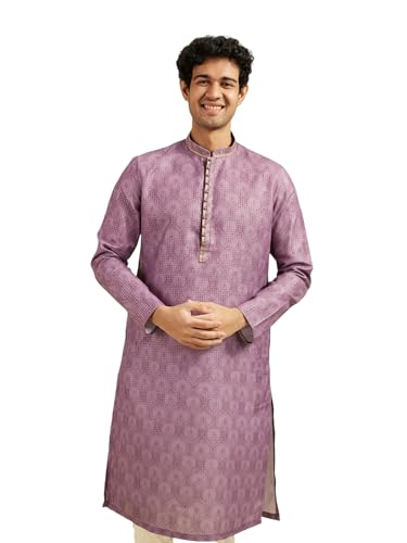 Diwas By Manyavar MenS Cotton Blend Printed Kurta (Purple,Xl)