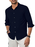 Tagdo MenS Cotton Blend Full Sleeve Solid Shirt With Pocket (Full-Pocket-5169-Navy-Xxl)