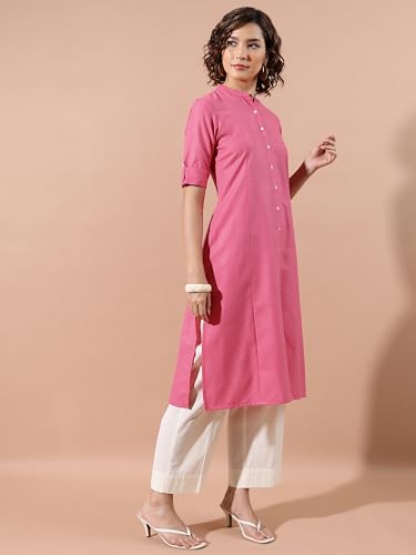 Ketch WomenS Cotton Blend Regular Dress Shirt (Khku000411_Pink