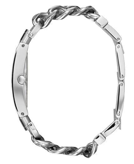GUESS Women's Silver-Tone Multi-Chain Bracelet Watch with Self-Adjustable Links. Color: Silver-Tone (Model: U1117L1)