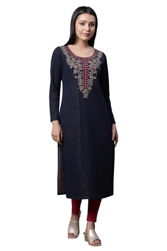 Aurelia Women'S Polycotton Regular Kurta (23Noa14732-704475_Blue