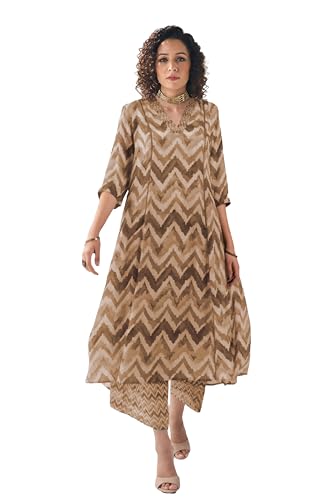 Toochki Dress For Women | Two Piece Dress For Women Long | Dress | Maxi Dress For Women | Dresses | Zig Zag Printed Dress | Cott