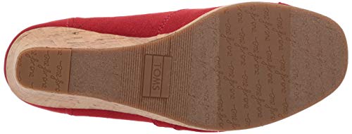 TOMS Women's Classic Espadrille Wedge Sandal, red Crosshatch Jacquard, 7