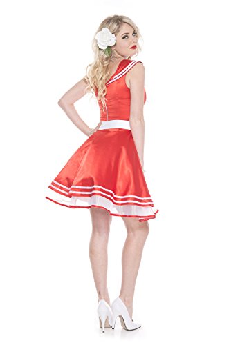 Music Legs 70781-SM 2 Piece Retro 50s Style Full Skirt Dress with Built In Belt & Scarf&#44; Small