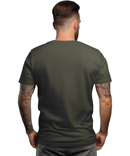 Peppyzone MenS Regular Fit Army Printed Pure Cotton T Shirt For Men