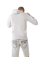 True Religion Men's Buddha Fleece Hoody, Oatmeal Heather/Metallic Blk, XX-Large