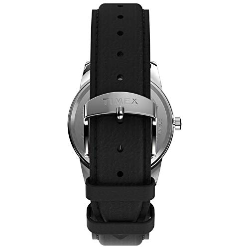 Timex Men's Easy Reader Bold 38mm Watch - Silver-Tone Case White Dial with Black Leather Strap