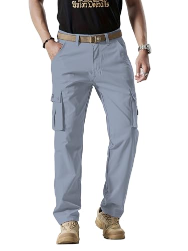 Shasmi Light Grey Mens Durable Comfy, Solid Color, Drawstring Waist, Casual Style, Breathable Fabric, Outdoor, Utility Multi-Poc