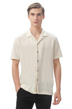 FYLTR Mens Regular Fit Knit Shirt (FYLSS24MKS-301_Vanilla Bean XXL)
