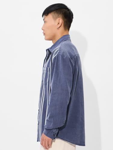 The Souled Store Astral Men And Boys Short Sleeves Collared Neck Button Front Regular Fit Cotton Shirt