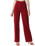 KOTTY Womens Solid Polyester Blend Cherry Maroon Trousers (Cherry Maroon,32)