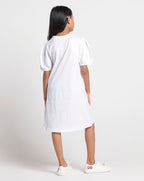 T2F Girls Puffed Sleeve 100% Cotton Knee Length Printed Nightgown, Nightdress, Sleepwear (Pack of 3)