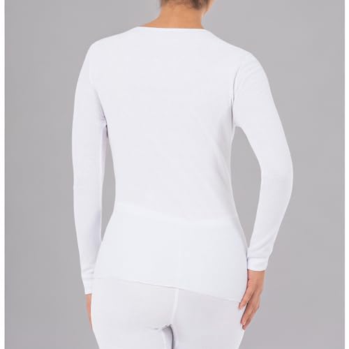 Fruit of the Loom Women's Micro Waffle Premium Thermal Underwear Tee Shirt, White/White, 2X Plus