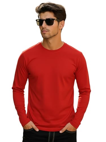 Veirdo Men's Cotton Regular Fit Solid Full Sleeve T-Shirt