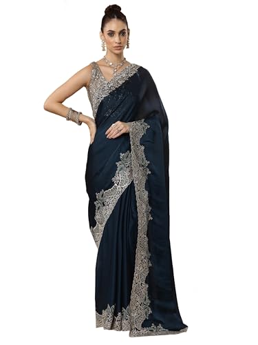 Libas Solid Chiffon Saree For Women (94143P)