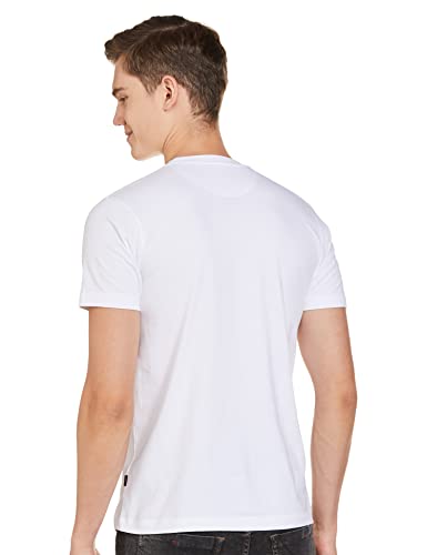 REVOLT Solid Slim Fit Men's Casual Round Neck 100% Relaxed Fit T-Shirt-with Graphic Print, Logo Branding (Coconut Milk, Medium)