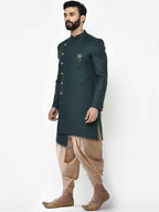 Kisah MenS Sherwani & Trouser Set  Solid Cotton Blend Ethnic Wear For Men  Regular Fit Wedding & Festive Look  Dry Clean Only, G