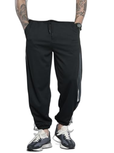 The Indian Garage Co Mens Loose Fit Self Design Knitted Joggers