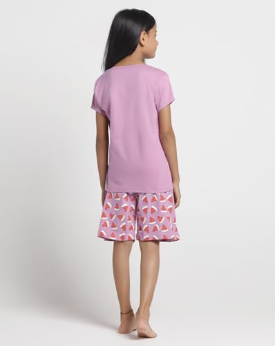 T2F Girls Cotton Printed Regular Fit T-Shirt and Shorts Clothing Set (Pack of 3)