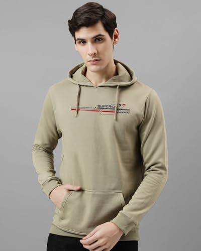 ADRO Men's Cotton Blend Neck Hooded Sweatshirt (H24-RAC)