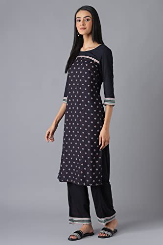 Aurelia Black Ethnic Festive Kurta And Palazzo Set