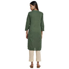 Fabindia Women'S Cotton Regular Kurta (209641302_Green