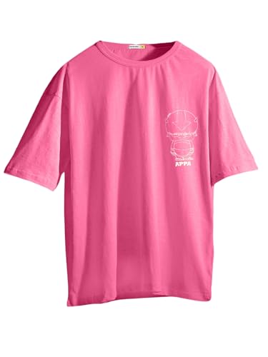 Bewakoof Official Avatar Merchandise Womens Graphic Printed Regular Fit Half Sleeve Round Neck Cotton T-Shirt_630713_Pink_S