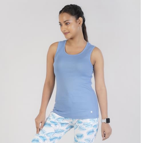Rupa Colors Playsure Solid 100% Combed Cotton Rib Fabric, Womens Tank Top, Sleeveless Pack of 1