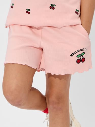 The Souled Store Official Hello Kitty Originals: Cheery Girls Elasticated Multicolor All Over Printed Cotton Shorts